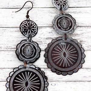 WHITE PATINA COPPERTONE TIERED EARRINGS